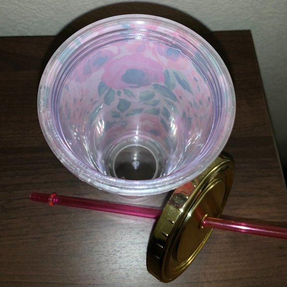 Pink Floral Plastic Tumbler - Picture 3 of 5